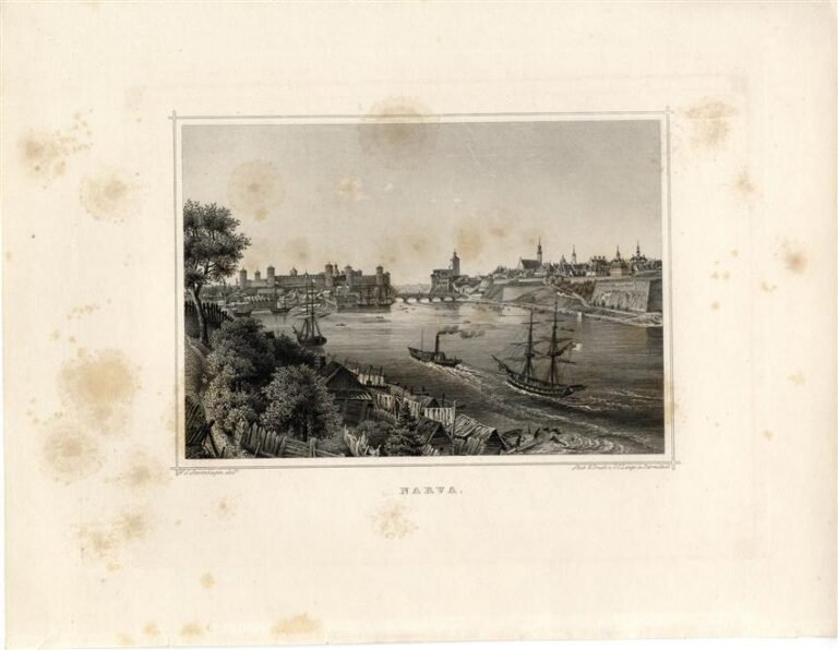 Laevad Narva jõel.  W. S. Stavenhagen, 1867.