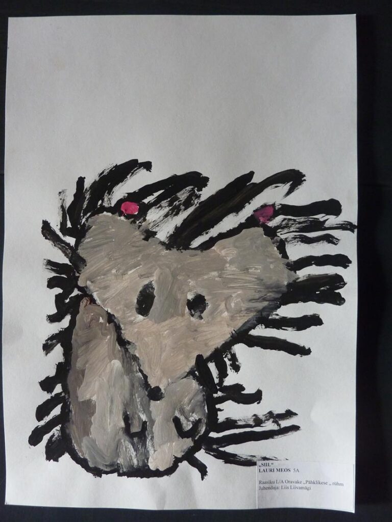 „Siil”. Autor 5-aastane Lauri Meos Raasiku Oravakese lasteaiast. II koht lasteaia vanuserühmas.