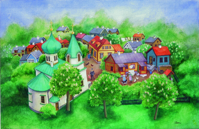 Pilt Ilon Wiklandi raamatust „Minu vanaema maja“. 