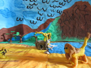 Kaader Aafrika loomadest rääkivast multifilmist.  Alguses nõudis loomade proportsioonide  jälgimine palju aega ja tähelepanu.