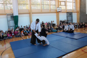 Tallinna aikido-klubi peatreener Rein Ausmees näitas õpilastele aikido-võtteid.