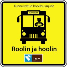 Nüüdsest  tunnevad lapsed  tunnustatud koolibussijuhid ära selle kollase kleepsu järgi esiklaasil.