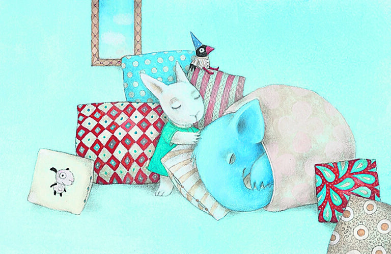 Illustratsioon raamatust „Sinivant läheb lasteaeda”.