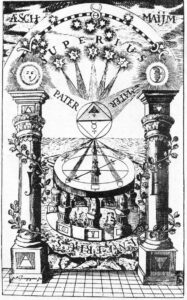 Jaakin ja Boas, templirüütlite resp. vaba­müürlaste pühad sambad. Taevast toetava maailmapuu võrdkujud.