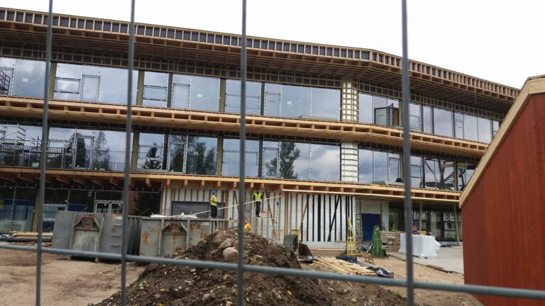 Põlva riigigümnaasiumi ehitus edeneb. Foto: Sirje Pärismaa