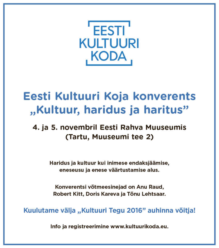 Tulge Eesti Kultuuri Koja aastakonverentsile!