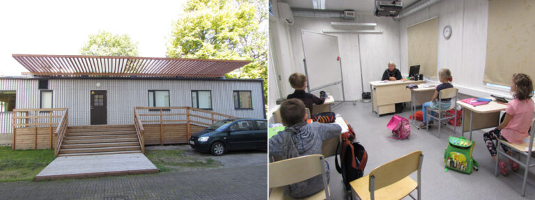 Märtsis avati koolimaja kõrval moodulmaja, mis on esimene moodulkoolimaja Tallinnas ja mis ruumikitsikust oluliselt leevendas. Hoones on seitse  hubast õppevahenditega varustatud klassiruumi, mis sobivad nii väikeklassidele kui ka neile õpilastele, kes vajavad individuaalset õpet. Foto: Tiina Vapper