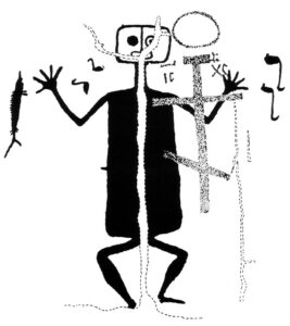 Karjala emajumal. Kaljujoonis, pikkus enam kui kaks meetrit. Äänisjärv, kuni 4000 aastat eKr.