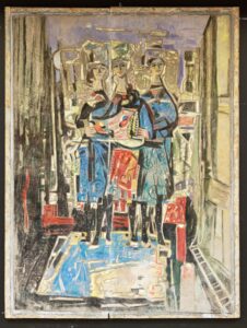 Elmar Kitse sgrafiito "Kolm neidu".