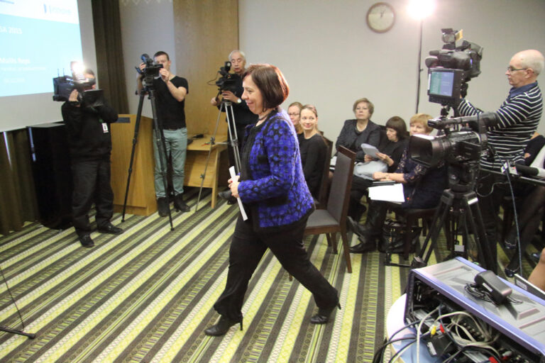 Mailis Reps 6. detsembril HTM-i Tallinna esinduses PISA pressikonverentsi eel. Varem on ta olnud haridusminister aastatel 2002–2003 ja 2005–2007. Foto: Raivo Juurak