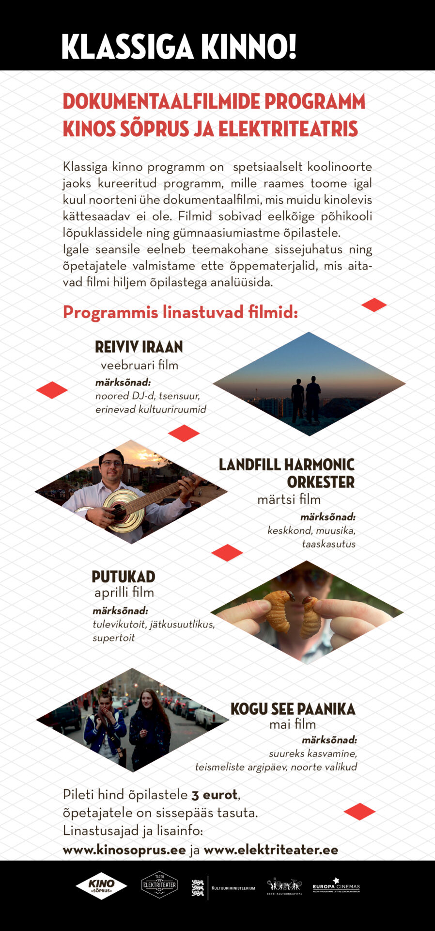 Dokumentaalfilmid kutsuvad Tallinnas ja Tartus õpilasi kinno