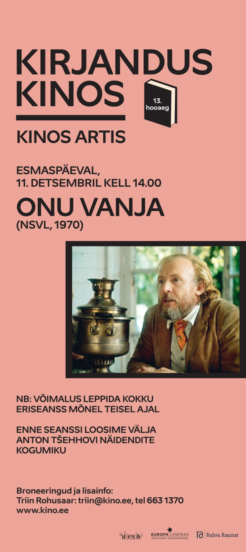 Eriprogrammi „Kirjandus kinos” 13. hooaeg Artise kinos