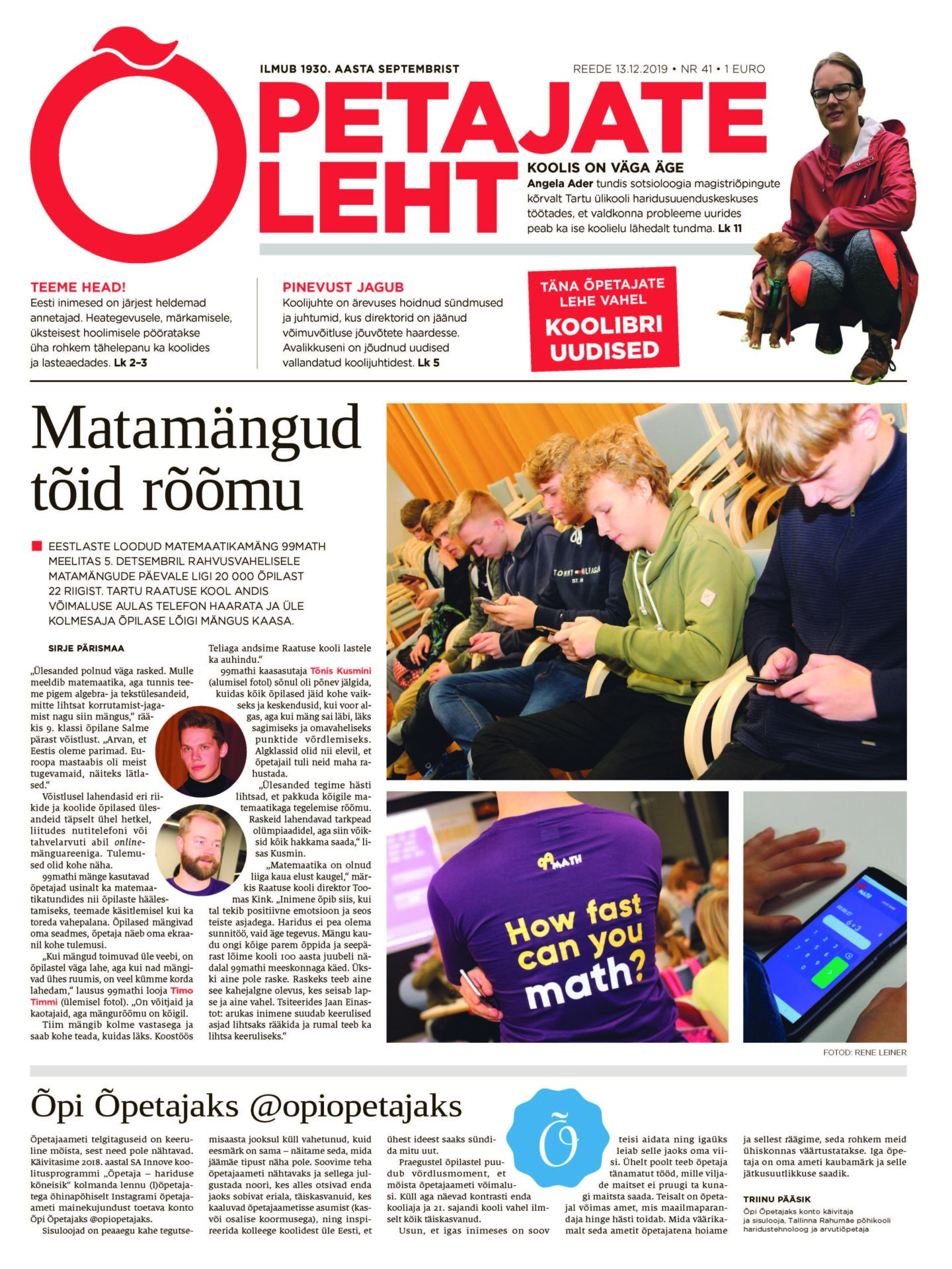 Õpetajate Leht 13. detsembril