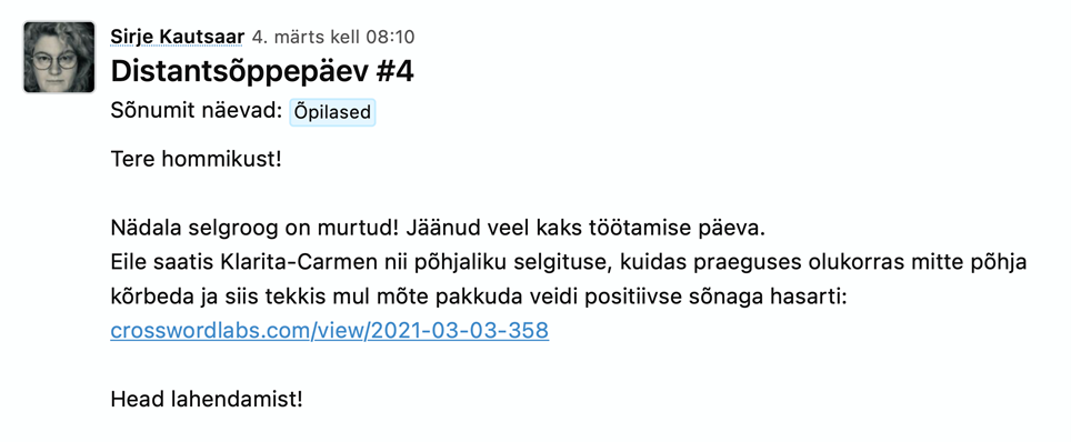 Meie kooli peamine tööriist on suhtlemine