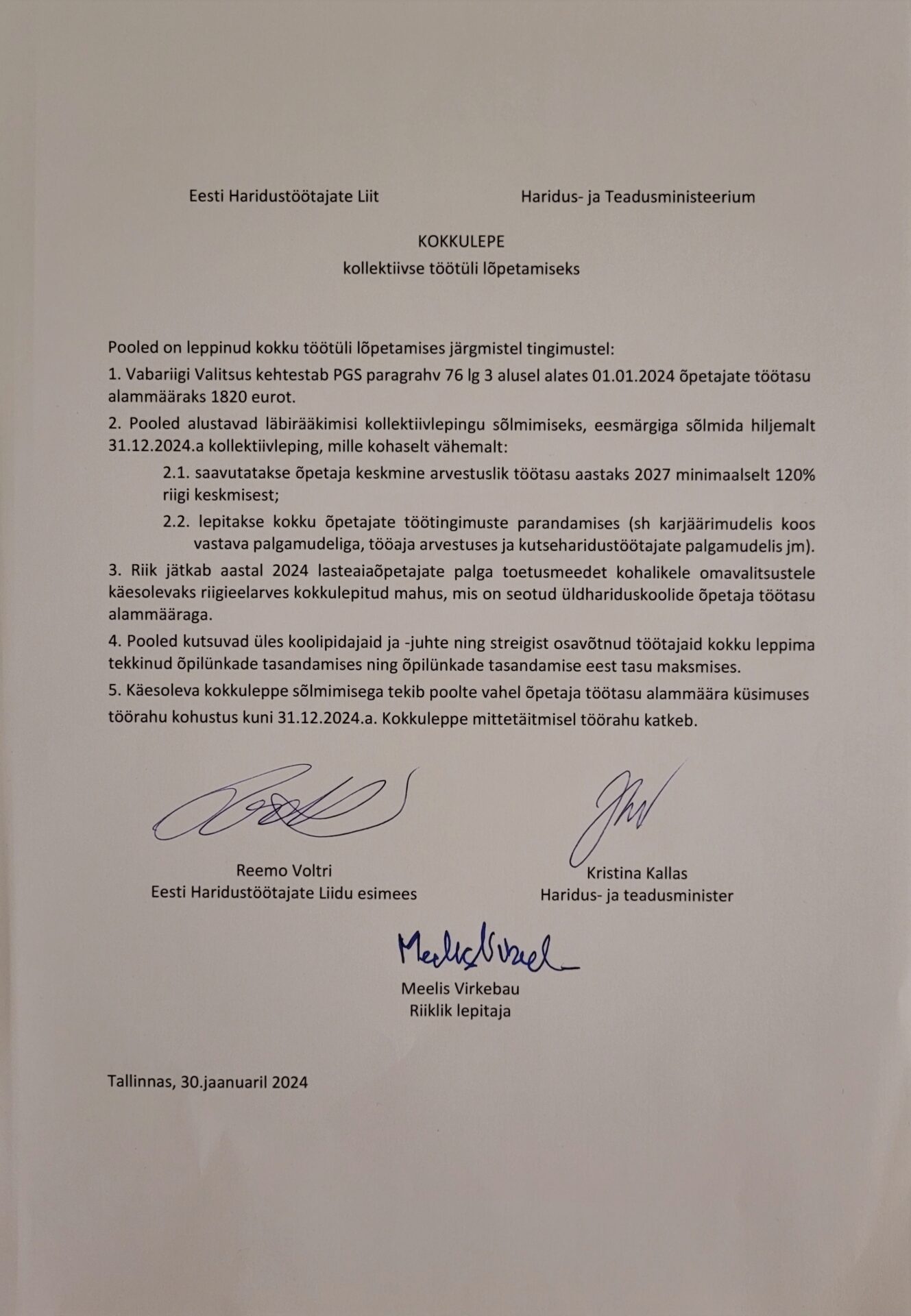 Eesti Haridustöötajate Liit: “Kas see oli kaotus? Ei, kindlasti mitte”