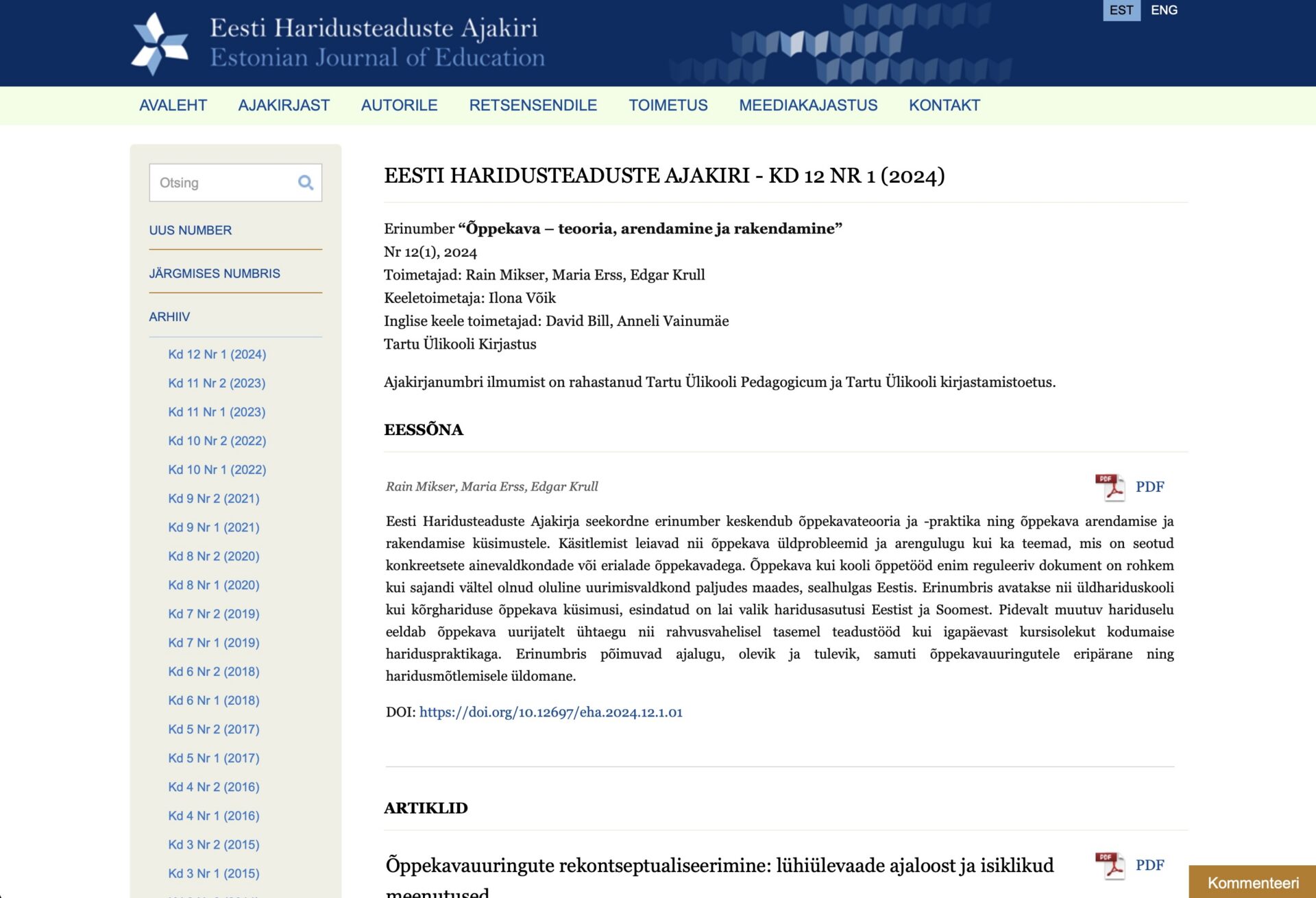 EHA erinumber keskendub kliimamuutuste käsitlemisele koolis