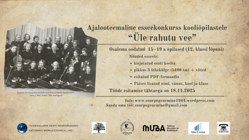 Avasta, kirjuta, mäleta – osale esseekonkursil „Üle rahutu vee“