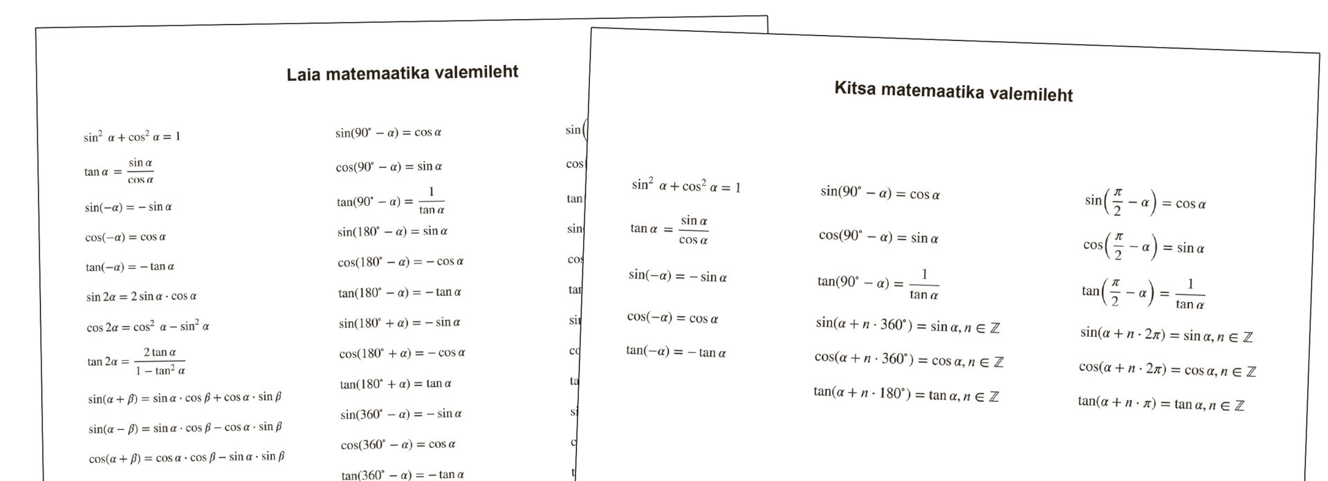 Valemilehe kasutamine muudab olulisemaks ülesannete mõistmise